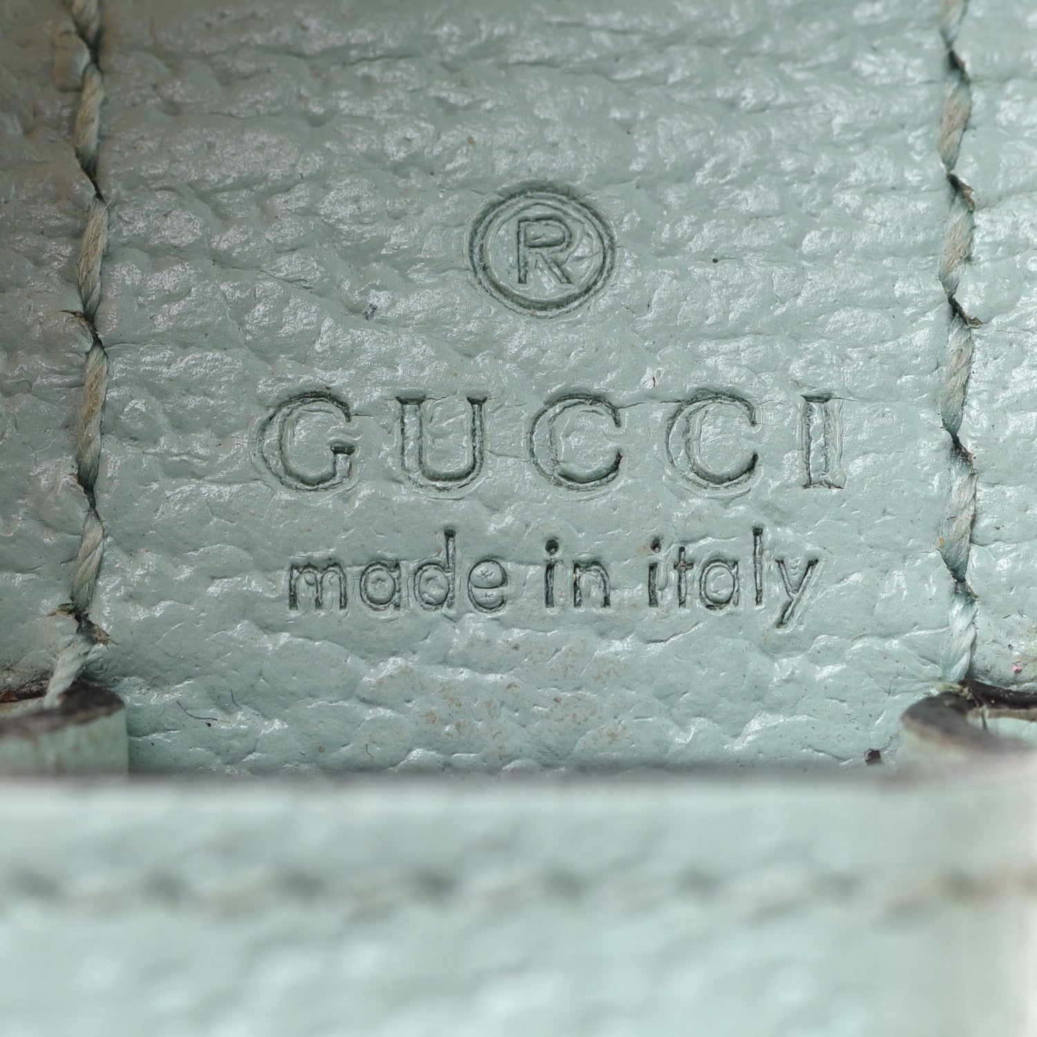 Gucci Textured Calfskin Enamel Single Porte Rouges Keychain Water Green 4 of 9