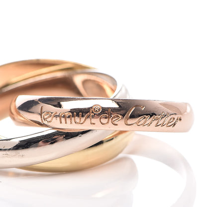 Cartier 18K Pink Yellow White Gold Classic Les Must De Trinity Ring 51 5.75 6 of 6