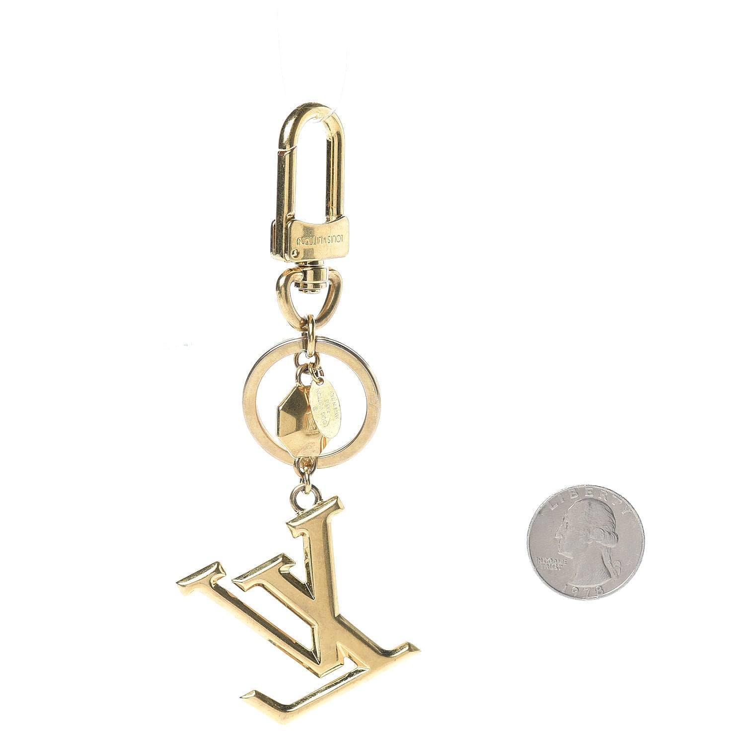 Louis Vuitton LV Facettes Bag Charm Key Holder Gold 2 of 3
