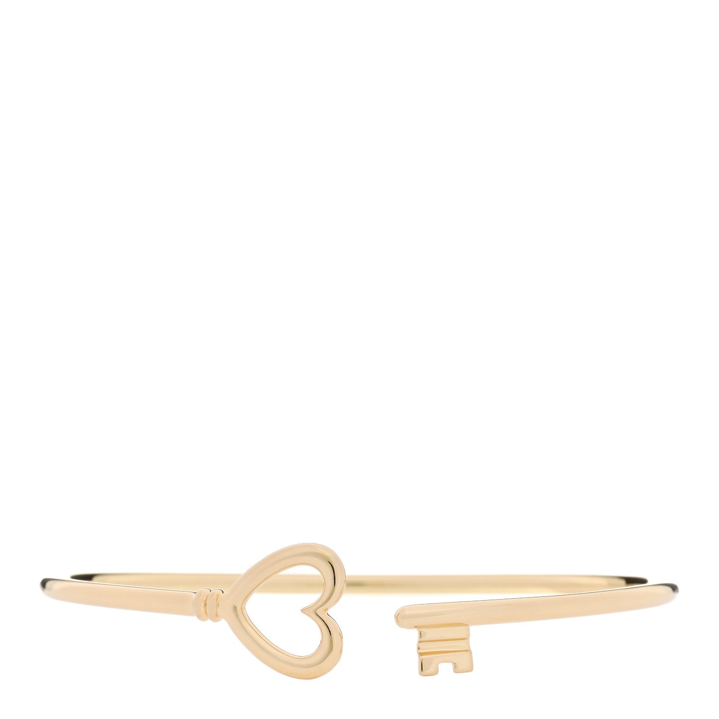 18K Yellow Gold Wire Heart Key Bracelet