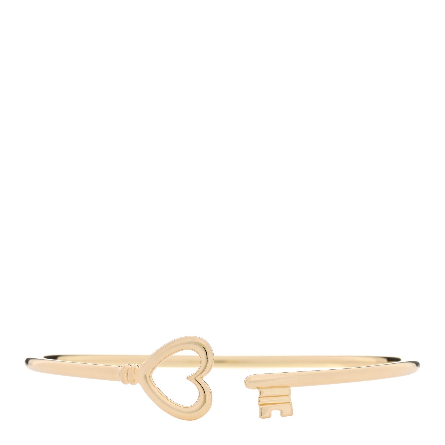 Tiffany 18K Yellow Gold Wire Heart Key Bracelet 1 of 4