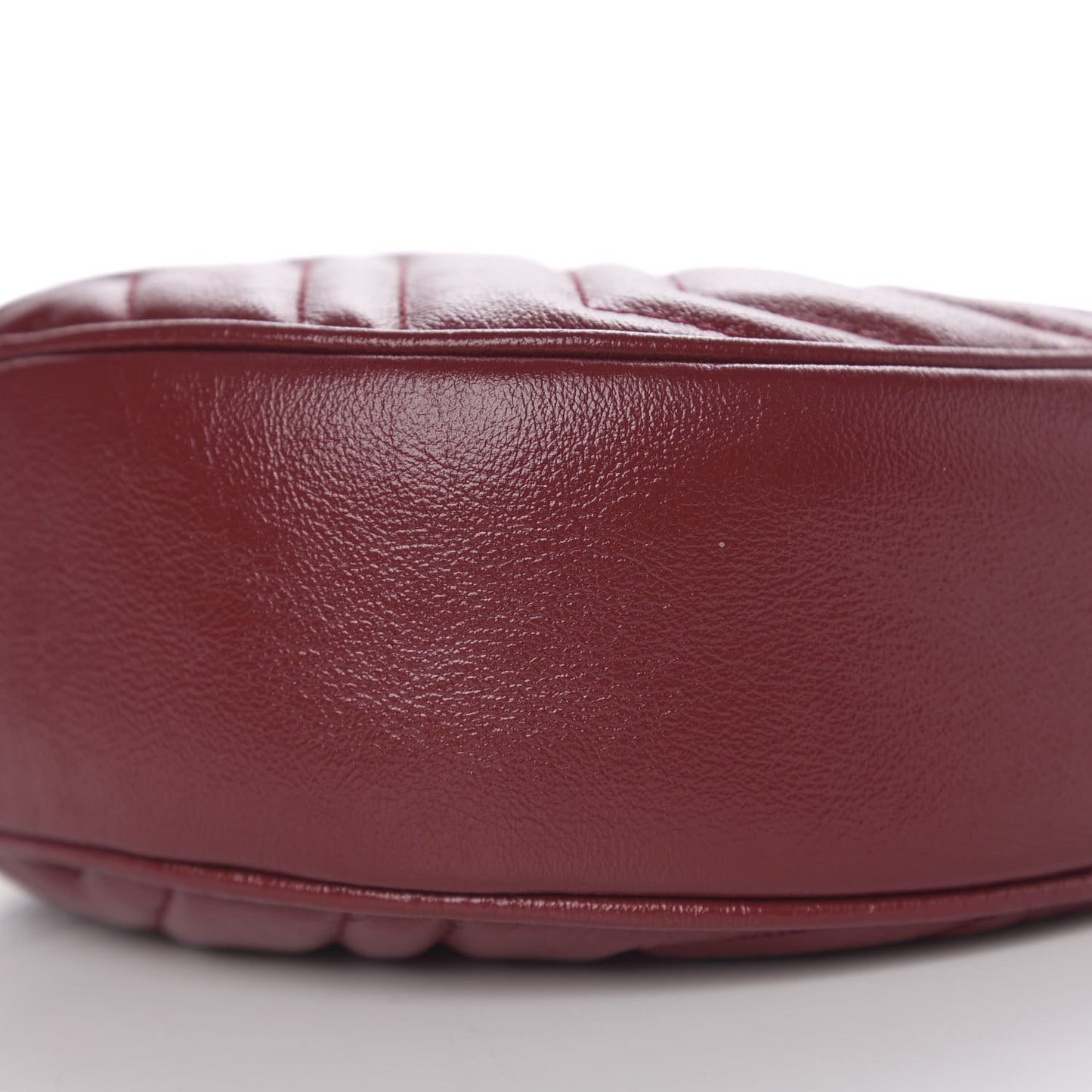 Glazed Calfskin Matelasse Heart Mini GG Marmont Round Shoulder Bag Romantic Cerise