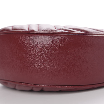 Gucci Glazed Calfskin Matelasse Heart Mini GG Marmont Round Shoulder Bag Romantic Cerise 8 of 9