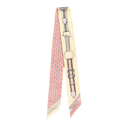 Hermes Silk Grand Tralala Twilly Rose Poudre Jaune 2 of 4
