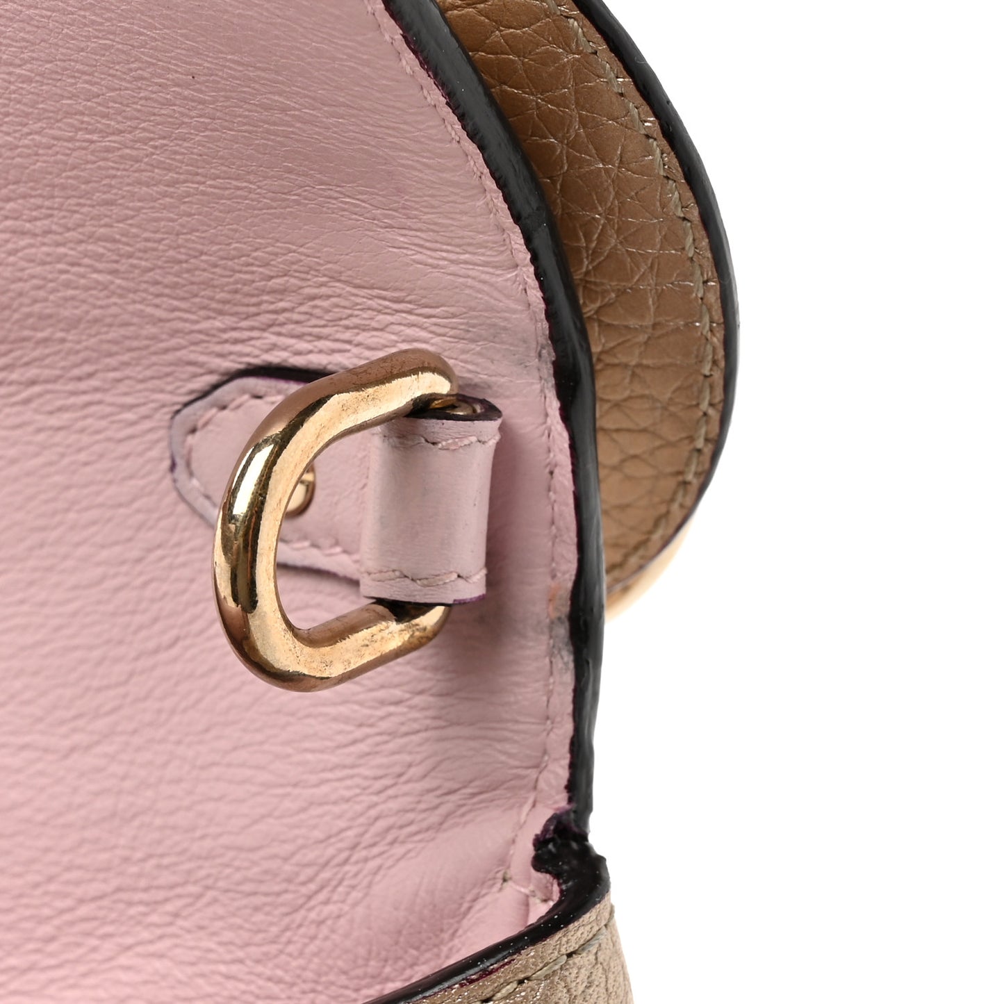 Metallic Bullcalf Small Be Dior Flap Pale Gold