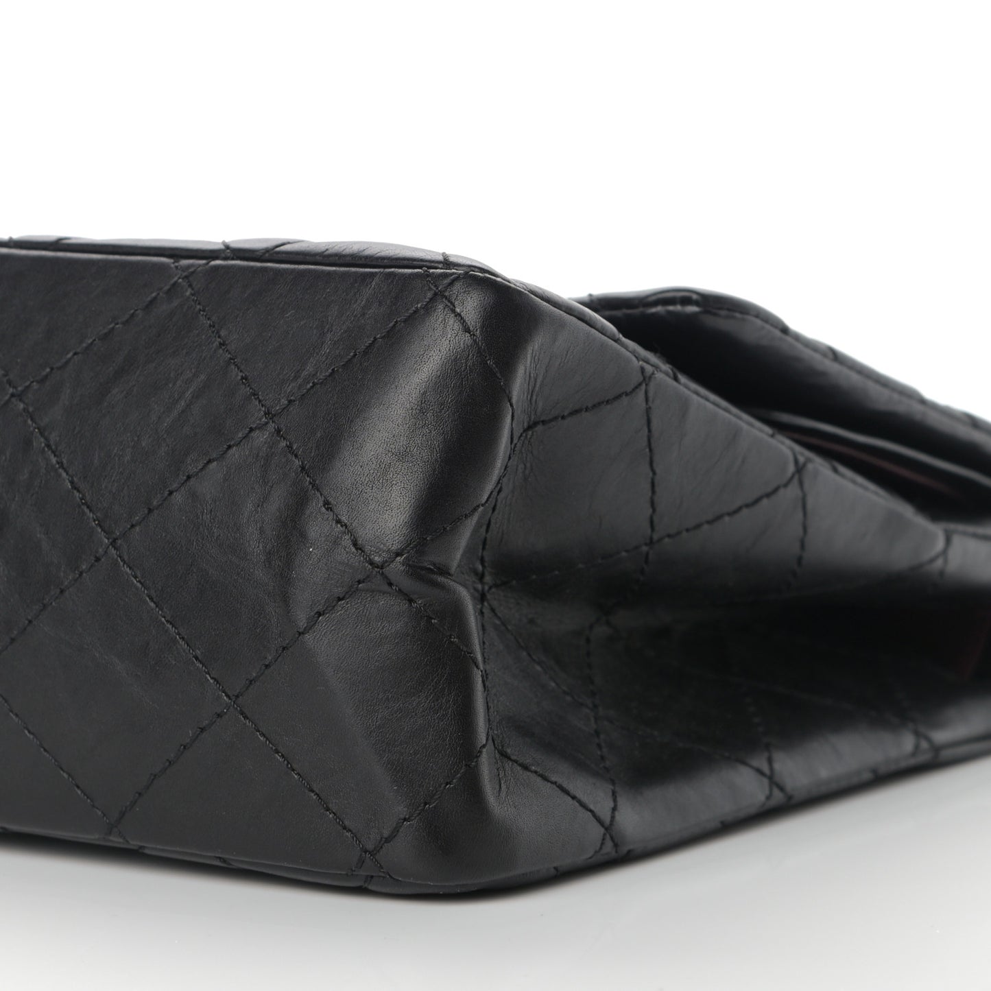 Aged Calfskin Quilted 2.55 Reissue 227 Flap Black