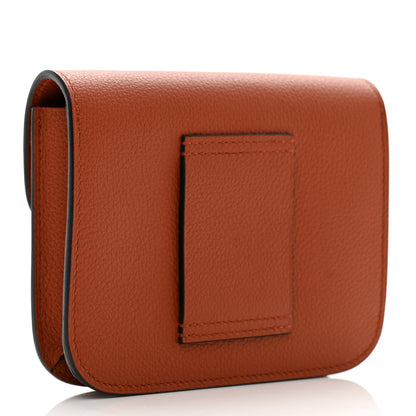 Hermes Evercolor Bi-Color Constance Slim Wallet Terre Battue Capucine 4 of 8