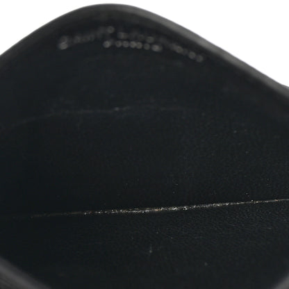 Saint Laurent Grain De Poudre Matelasse Chevron Monogram Credit Card Case Black 5 of 7