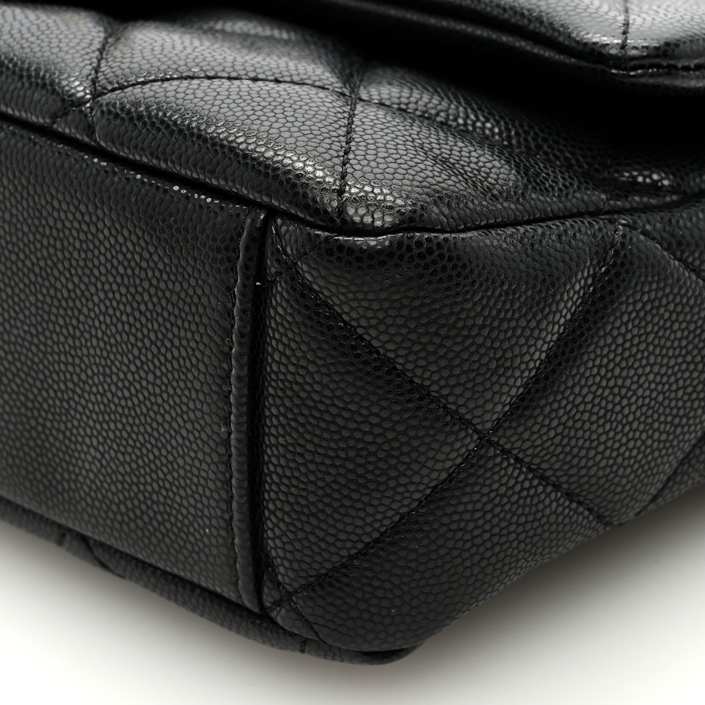 Caviar Quilted Small Twist Your Buttons Flap Black