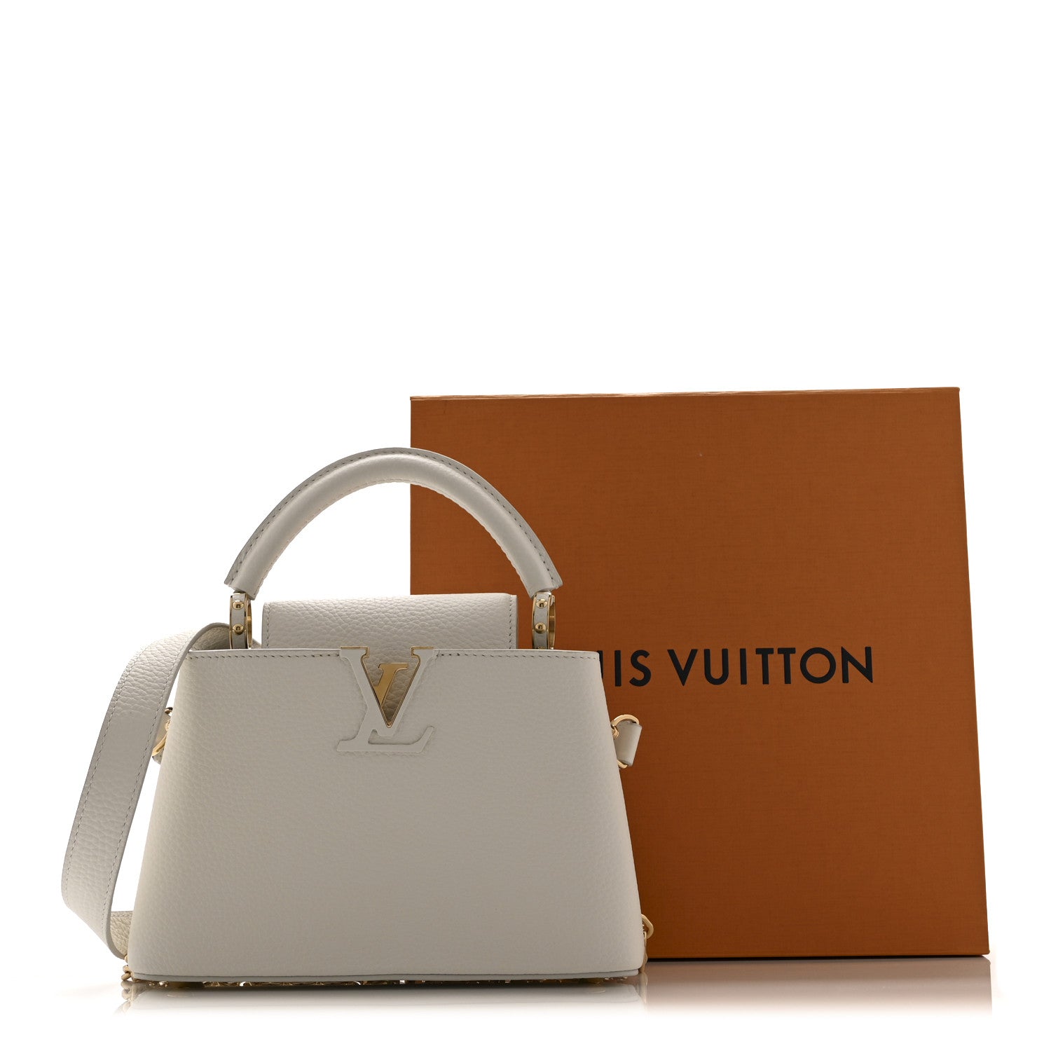 Louis Vuitton Taurillon Small Chain My Capucines Snow 10 of 10