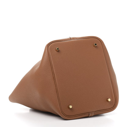 Hermes Taurillon Clemence Picotin Lock 22 MM Gold 4 of 11