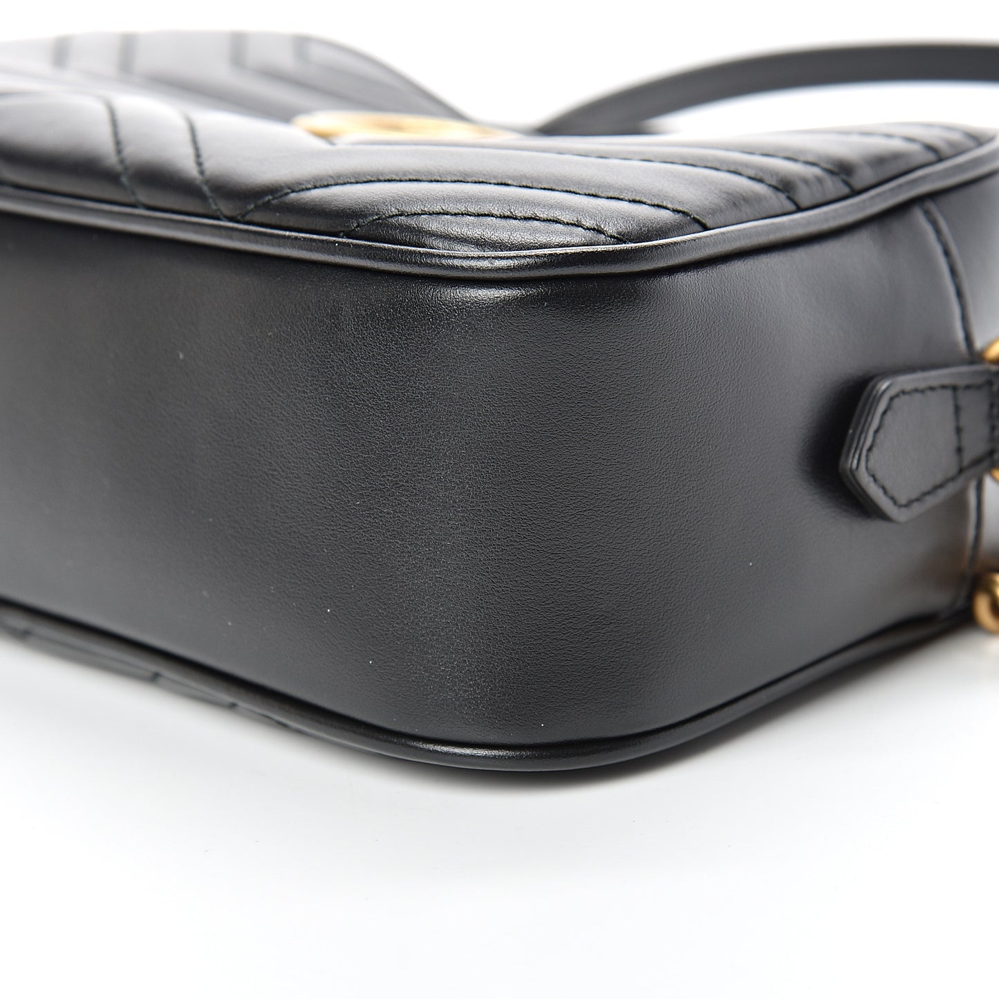 Calfskin Matelasse Small GG Marmont Chain Shoulder Bag Black