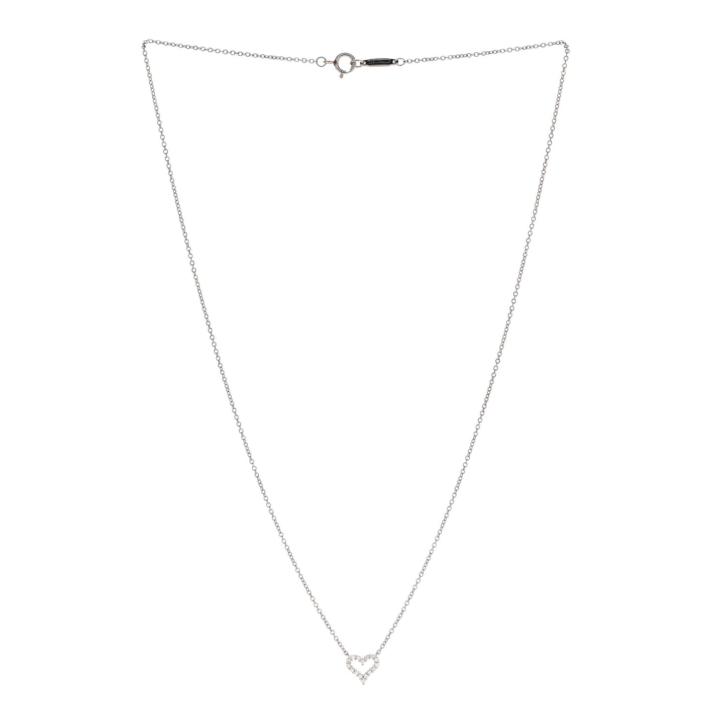Platinum Diamond Extra Mini Heart Pendant Necklace