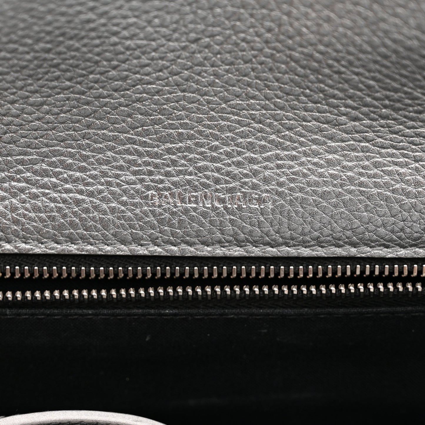 Metallic Calfskin LED Logo Projector Top Handle Bag Silver