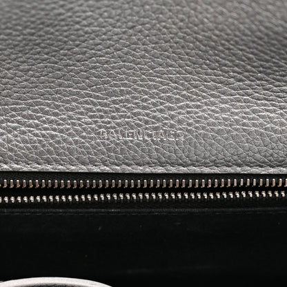 Balenciaga Metallic Calfskin LED Logo Projector Top Handle Bag Silver 6 of 17