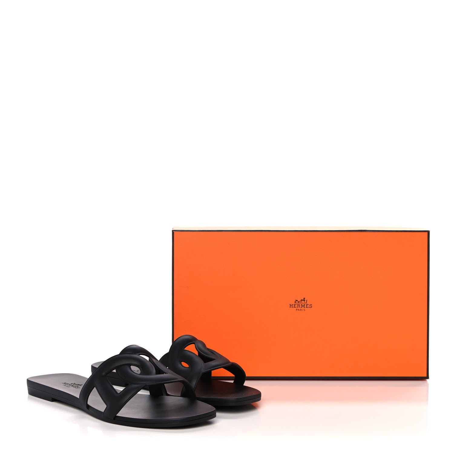 Hermes Rubber Aloha Sandals 37 Black 11 of 11