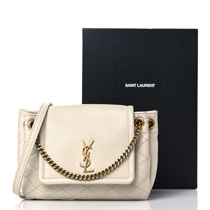 Saint Laurent Lambskin Quilted Monogram Mini Nolita Blanc Vintage 9 of 9