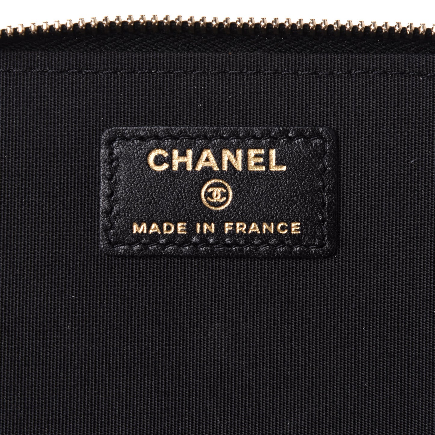 Lambskin Quilted Small Top Handle Vanity Case With Chain Black