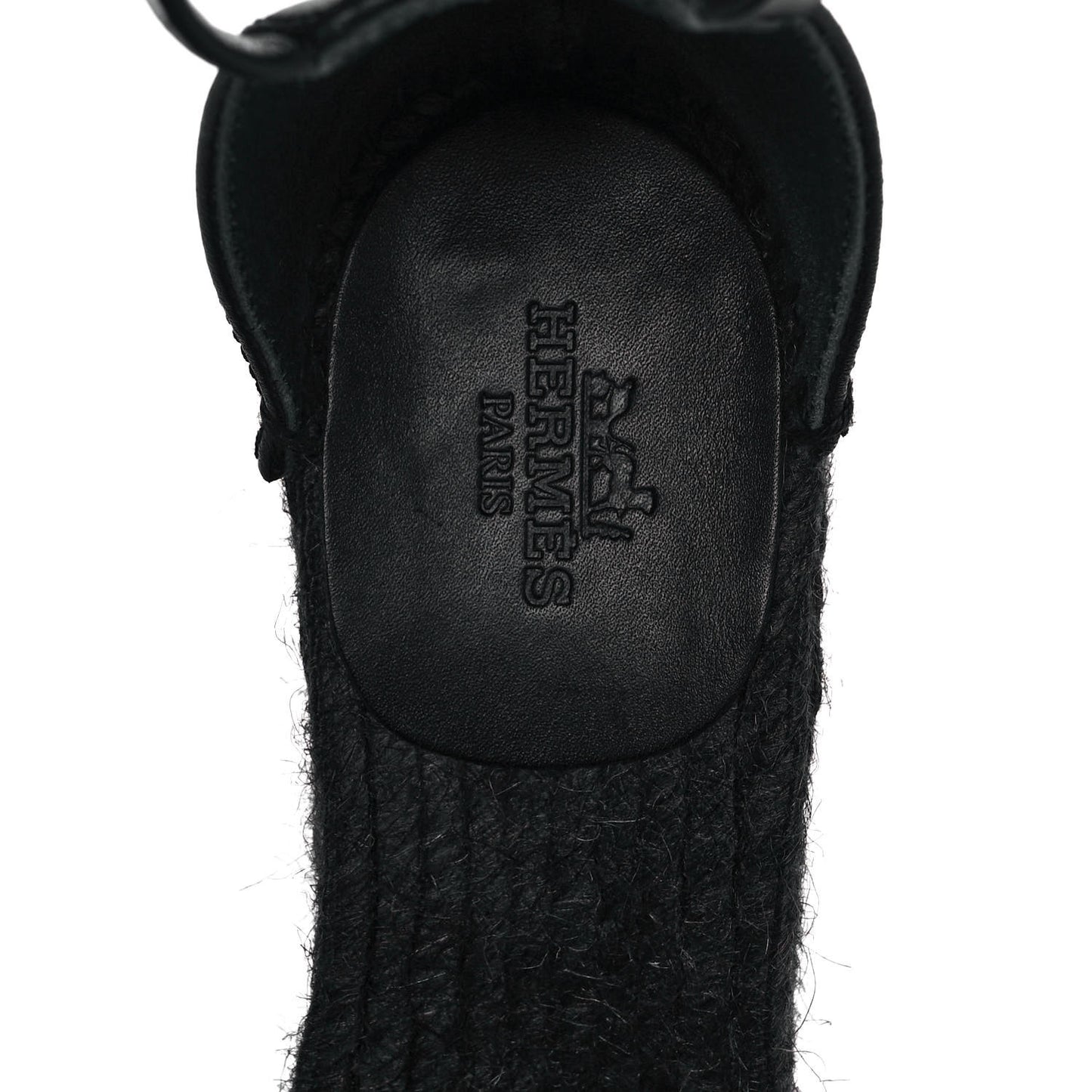 Calfskin Tivoli Espadrille Wedge Sandals 36 Black