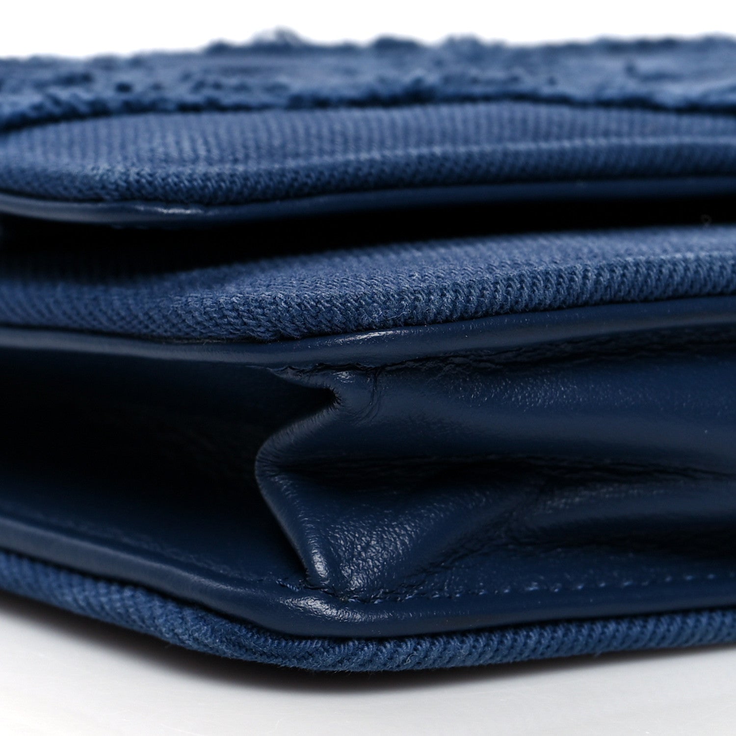 Chanel Denim Quilted Coco Wallet On Chain WOC Blue 11 of 13
