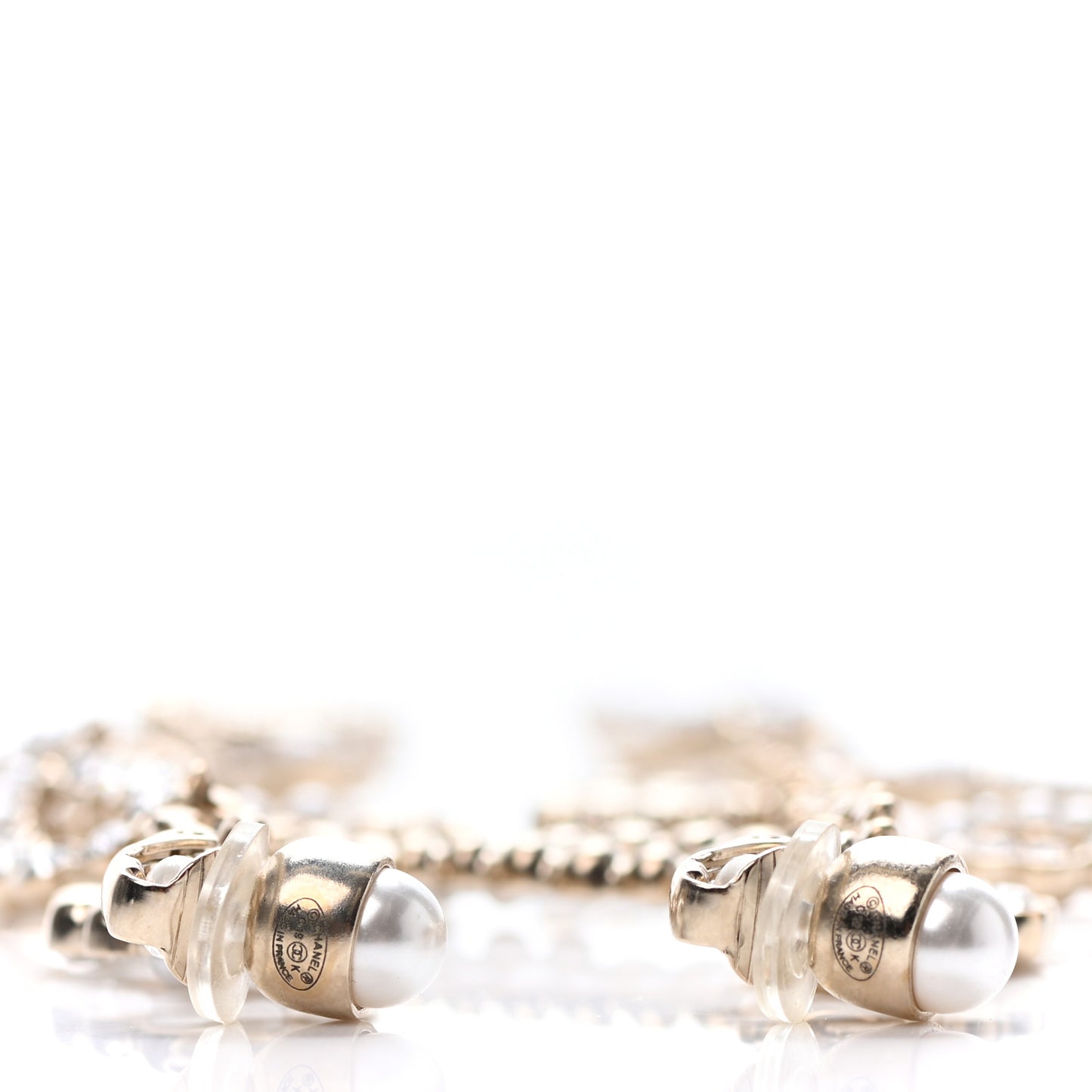 Crystal Pearl Drop Letter Earrings Silver