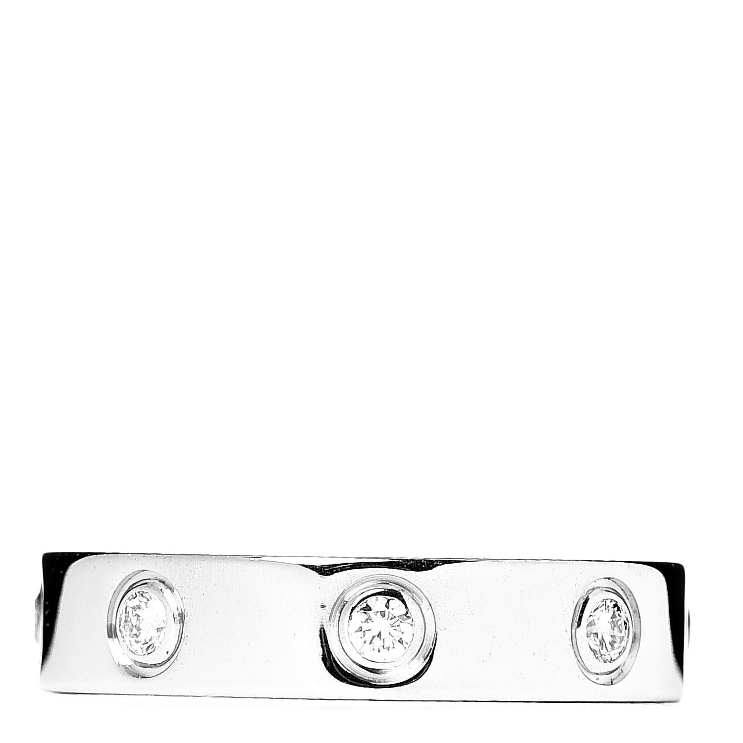 Cartier 18K White Gold 8 Diamond 4mm Wedding Band LOVE Ring 47 4 1 of 4