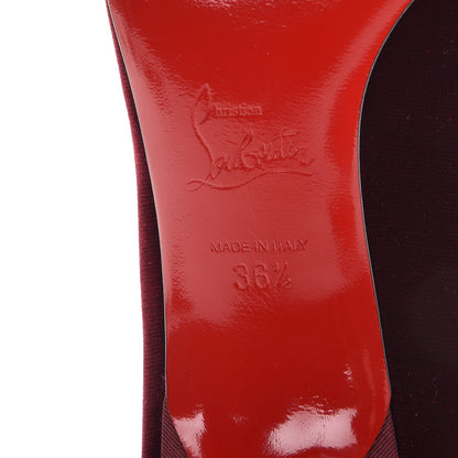 Christian Louboutin Velvet Madame Menule Bow 55 Pumps 36.5 Wine 6 of 10