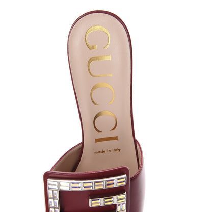 Gucci Malaga Kid Crystal Square G Madelyn Mules 38 Romantic Cerise 5 of 7