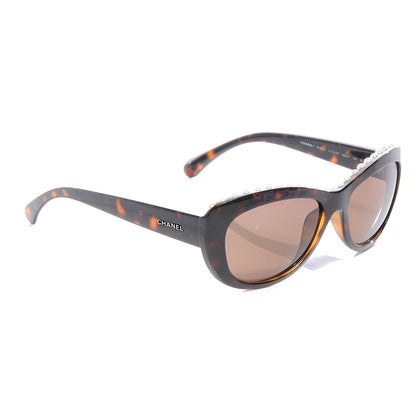 Chanel Freshwater Cultured Pearl Cat Eye Sunglasses 6038 H Tortoise 3 of 5