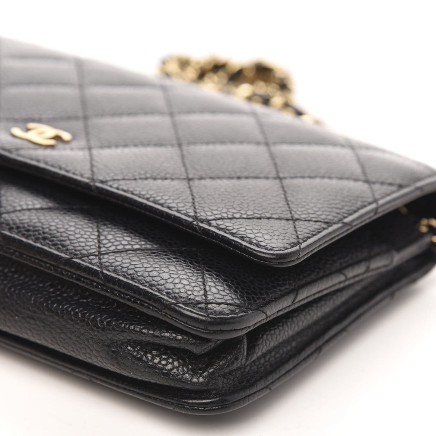 Caviar Quilted Wallet On Chain WOC Black