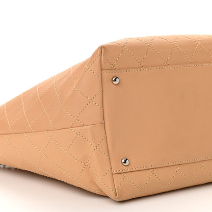 Chanel Calfskin Stitched Large Shopping Tote Beige 9 of 10