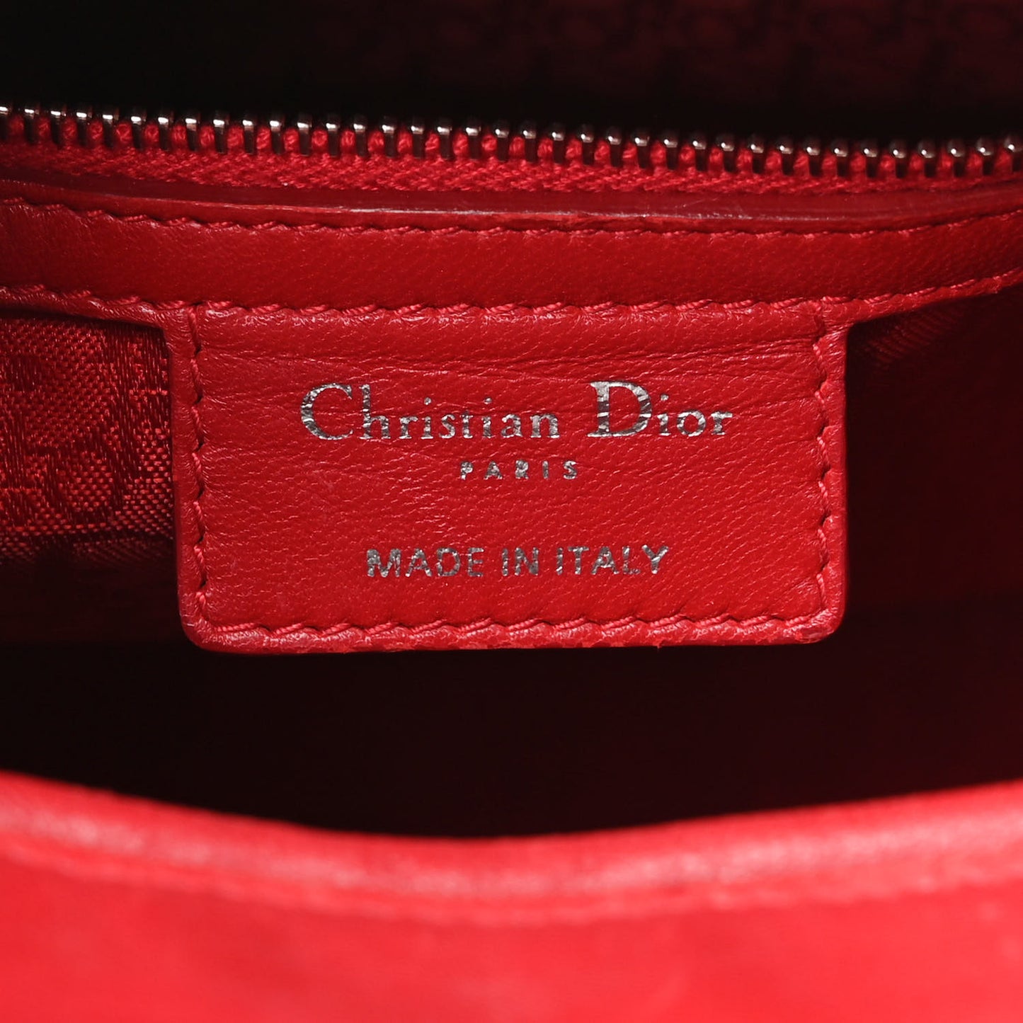Lambskin Cannage Large Lady Dior Red