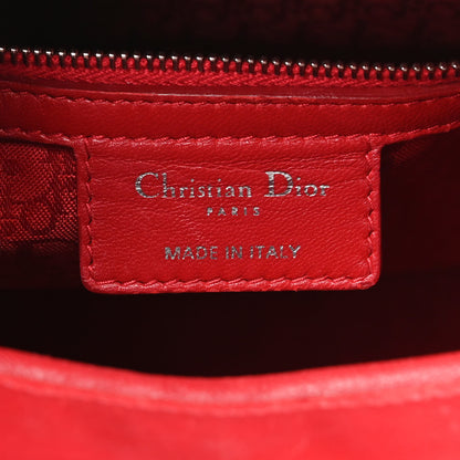 Christian Dior Lambskin Cannage Large Lady Dior Red 6 of 12