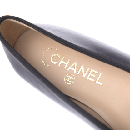 Chanel Lambskin Cap Toe Ballerina Flats 37.5 Black 8 of 11