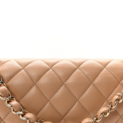 Chanel Caviar Quilted Medium Double Flap Dark Beige 8 of 11