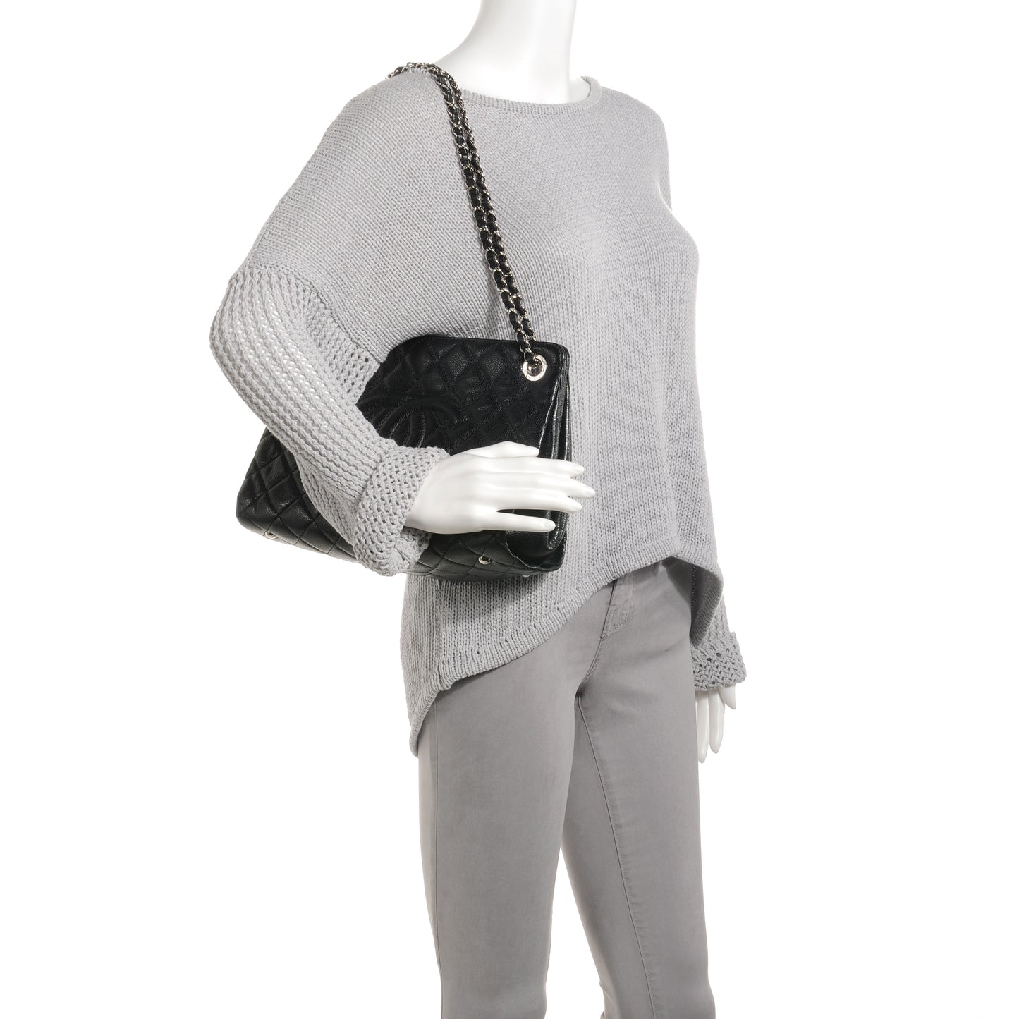 Caviar Timeless CC Shopping Tote Black