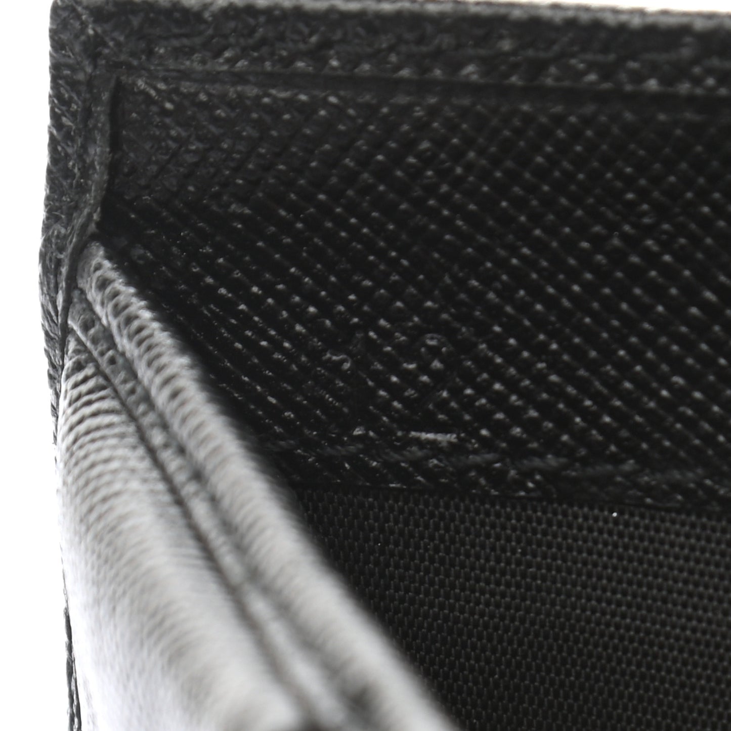 Saffiano Metal French Flap Compact Wallet Black
