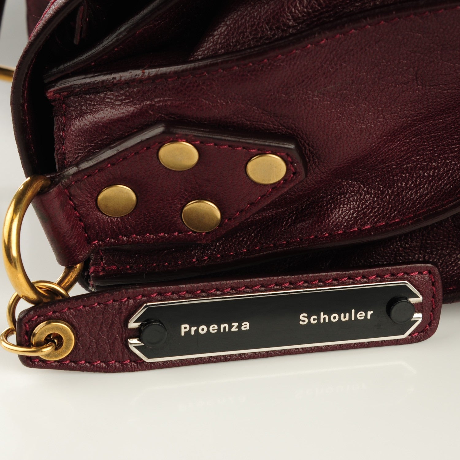 Proenza Schouler Lambskin Large PS1 Satchel Burgundy 7 of 11