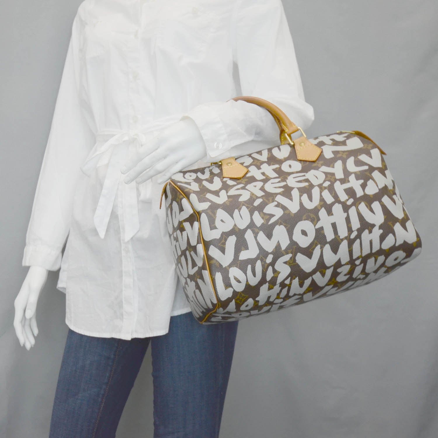 Louis Vuitton Monogram Graffiti Speedy 30 Silver 2 of 10