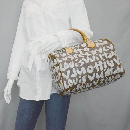 Louis Vuitton Monogram Graffiti Speedy 30 Silver 2 of 10