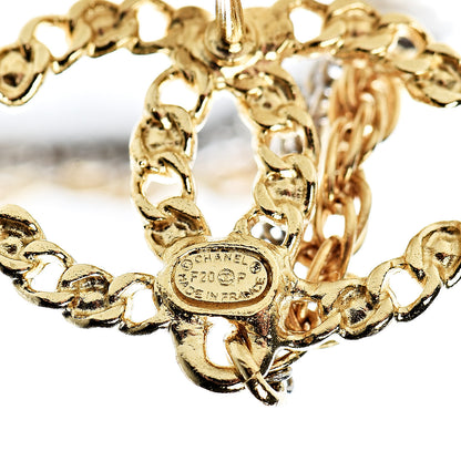 Chanel Crystal CC Chain Cuff Single Earring Gold Silver 4 of 5