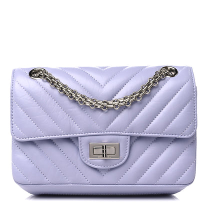 Chanel Aged Calfskin Chevron Quilted 2.55 Reissue Mini Flap Light Purple 1 of 11