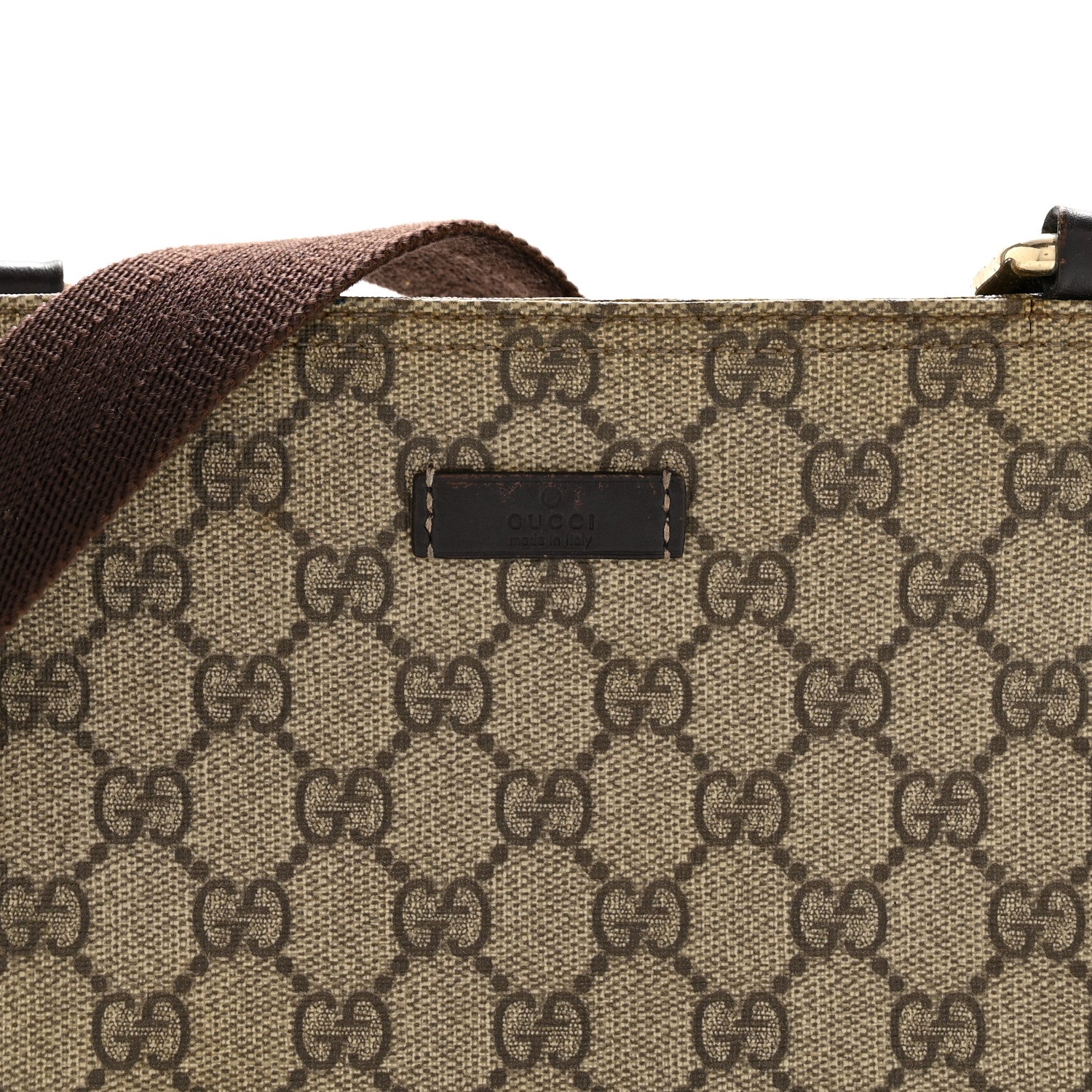 Gucci GG Supreme Monogram Small Flat Messenger Bag Dark Brown 8 of 13
