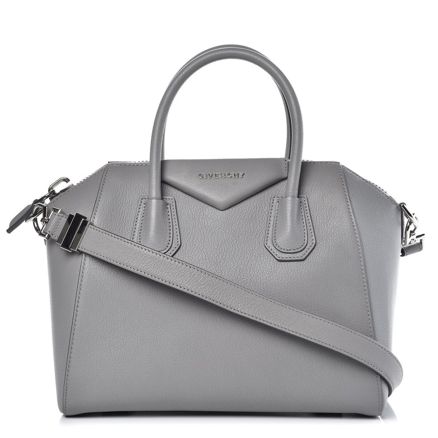 Sugar Goatskin Small Antigona Pearl Grey