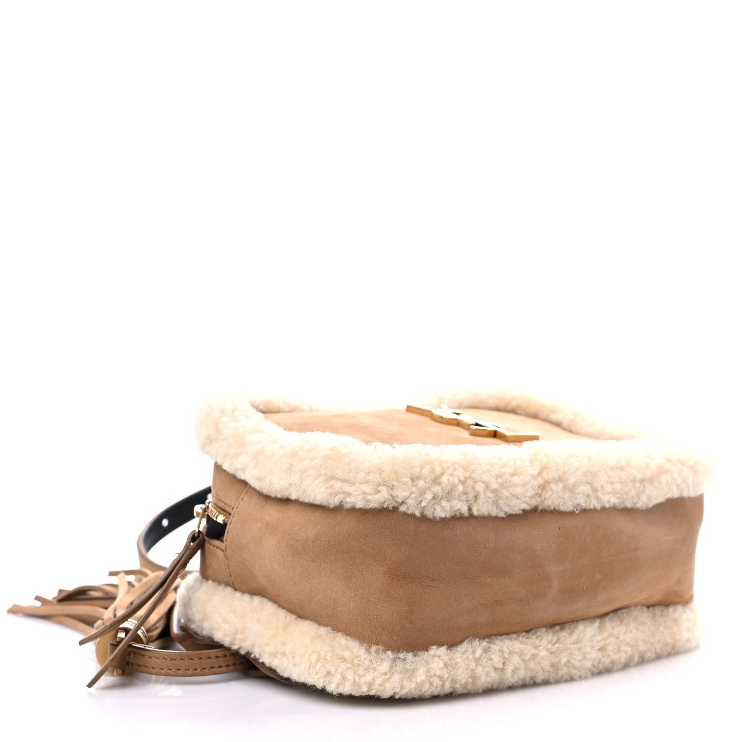 Suede Shearling Lou Belt Bag Natural Tan