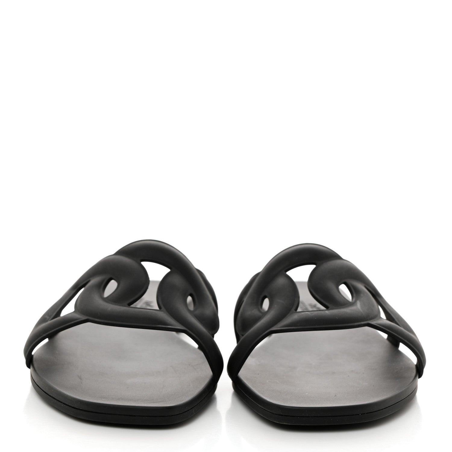Hermes Rubber Aloha Sandals 36 Black 2 of 8