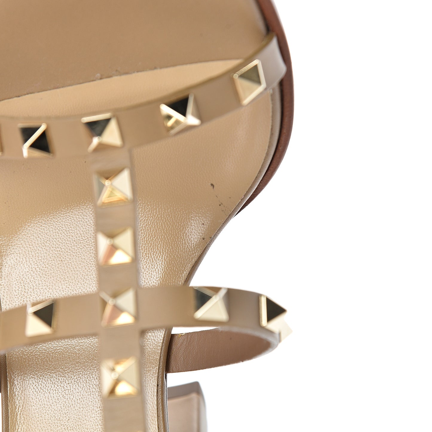 Calfskin Rockstud 90mm City Sandals 37.5 Poudre