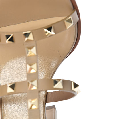 Valentino Garavani Calfskin Rockstud 90mm City Sandals 37.5 Poudre 10 of 14