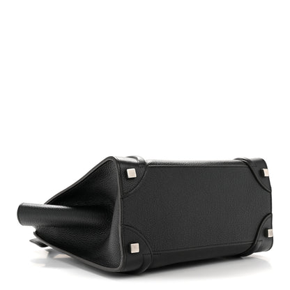 Celine Drummed Calfskin Micro Luggage Black 7 of 19