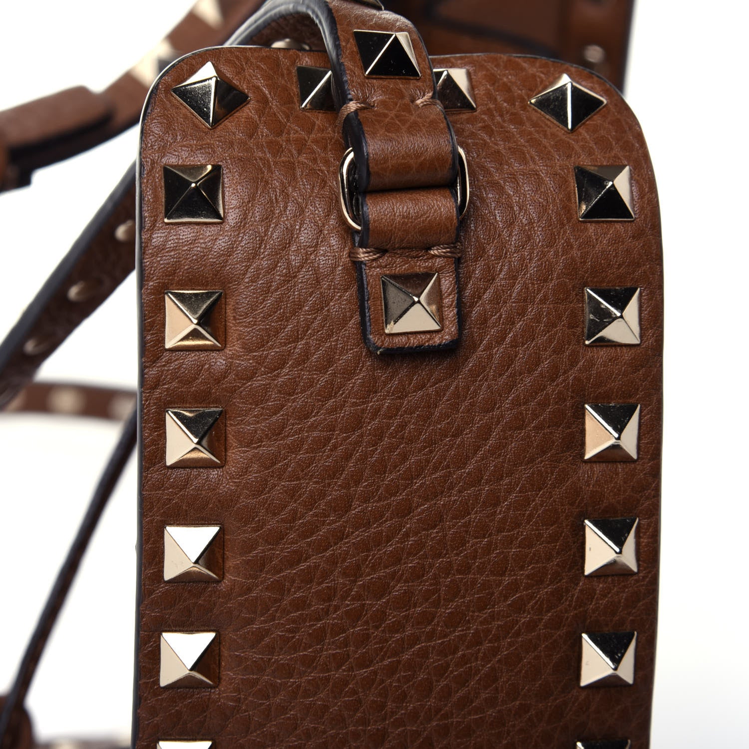 Valentino Garavani Grained Calfskin Rockstud Bucket Bag Deep Cuir 9 of 9
